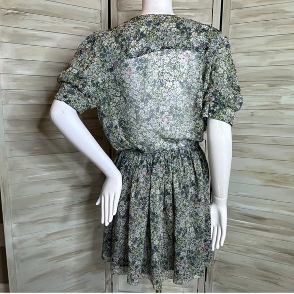 Zadig & Voltaire Betty Mousseline Liberty Garden floral mini wrap dress small - Picture 4 of 16